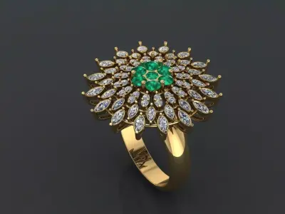 Cluster ring 3D print model