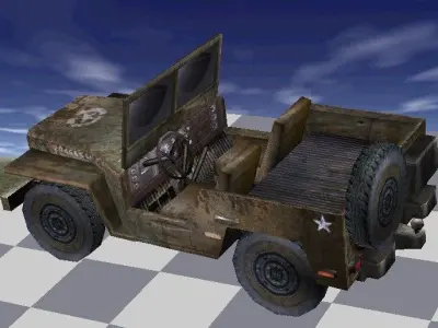 Jeep Truck Textured low-poly Low-poly 3D model