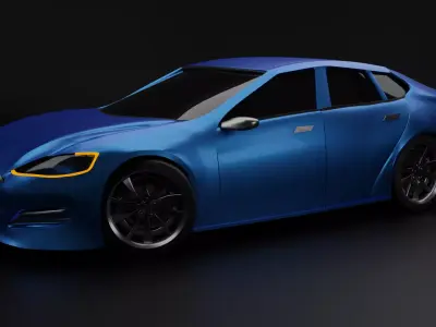 Tesla Model S High Poly Low-poly 3D model