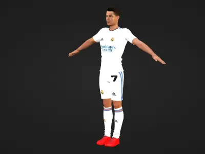 Cristiano Ronaldo - Real Madrid - Two Models Low-poly 3D model
