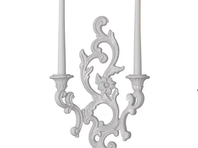 Gothic Victorian Bronze Wall Lamp Sconce Candle holder  3D model