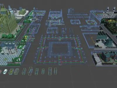 City Engine Low-poly 3D model