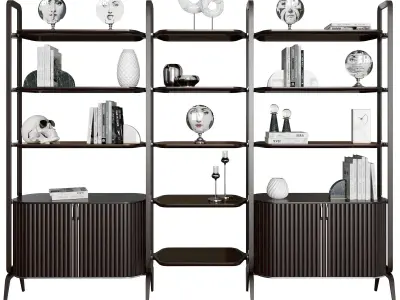 Eden-Rock Bookcase with 3 Elements Design Sacha Lakic 3D model