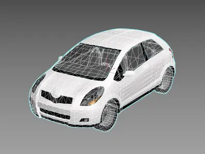 R3DP ASIAN CARS LOW-POLY PBR - Toyota Yaris Low-poly 3D model