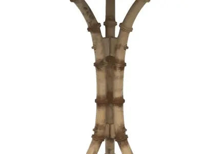 English Green Marble Top Faux Bamboo Cafe Table 3D model