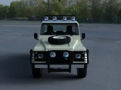 Land Rover Defender 110 Double Cab Pick Up w interior HDRI 3D model