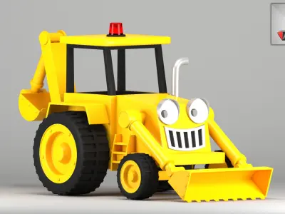 Jcb Bob The Builder Jcb Rigged 3D model