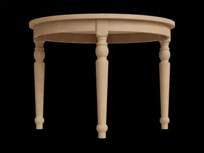 Transitional Style Wooden Round Table Low-poly 3D model