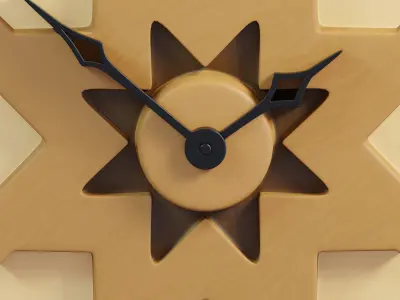 Wooden Geometric clock 3D model