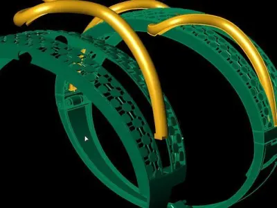 2nd multi pieces facet fusion bracelet 3D print model