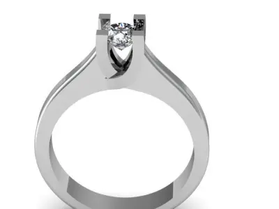 solitaire ring 3D print model 3