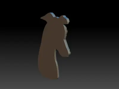 Whippet Racing Dog Relief 3D print model