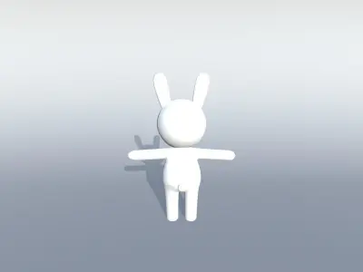 Lowpoly Humanoid Rabbit - Rigged Cartoon Rabbit  Low-poly 3D model