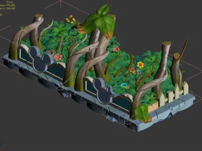 GameCartoon - City - City Wall 03 3D model