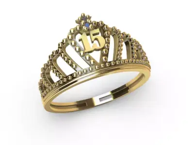 Anillo de 15 para dama-mujer -v- 3D print model