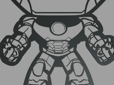 Iron Man 01 Wall Silhouette 3D print model