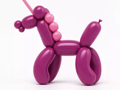 Candy Unicorn Balloon Decoration Props Second Life toy 3D print model