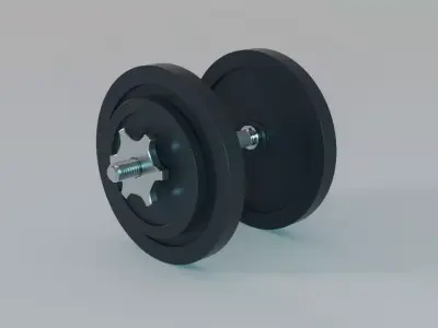 Adjustable Dumbbell - 16 Kg - Gym Equipment Low-poly 3D model
