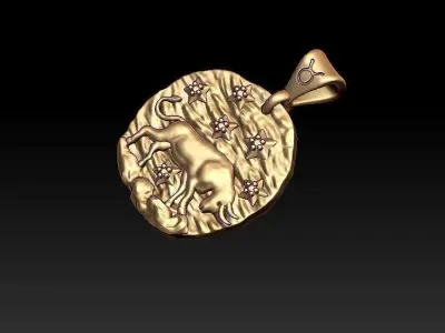 Horoscope Taurus pendant 3D print model