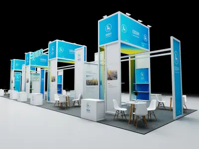Exhibition booth 3D model purchase