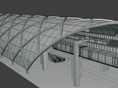 Elevated train station 2025 3D model