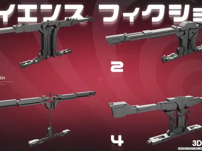 Sci-Fi walls Kitbash Pack 60 Vol 8 3D model