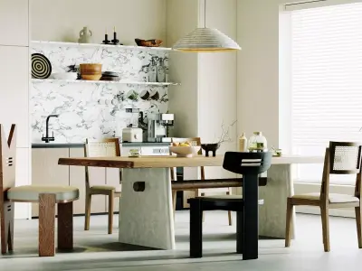 Dining Room Colection 08 for Unreal Engine 3D model