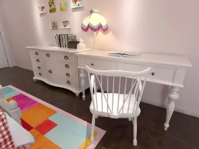 European children room for girls 3D model