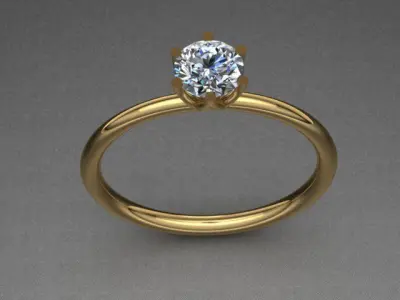 Tiffany Style Lotus Engagement Diamond Ring 3D print model