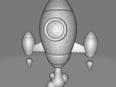 Rocket toy Low-poly 3D model