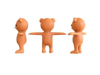 Low-Poly Brown Bear  Low-poly 3D model