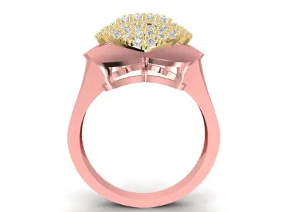 Luxury Pave Diamond Dome Ring 1736 3D print model