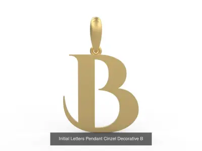 Initial Letters Pendant Alphabets Cinzel Decorative  3D Model Collection