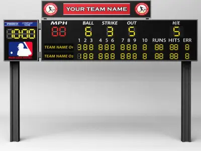 Baseball scoreboard small 3D model