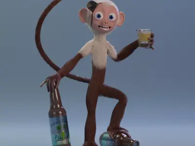 Doug the Fully Rigged Fully Customizable Capuchin Monkey 3D model