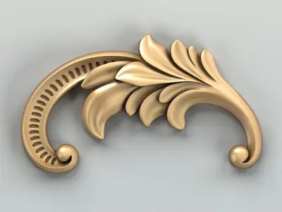 Carved decor horizontal 042 3D model