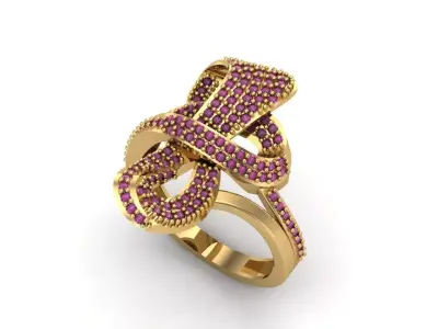 Womens Rings With Stone Ring Ready STL 3DM Models Rings women 3D print model 17