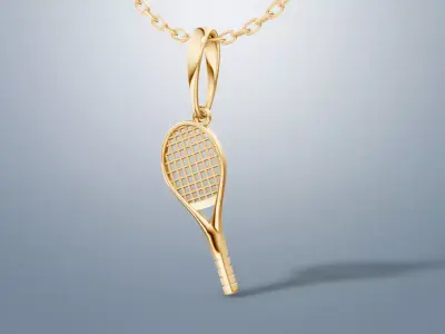 Tennis racket Pendant 3D print model