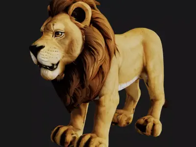 Charming Lion Low-poly 3D model