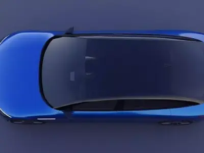 Sleek Blue Electric Sedan 3D model