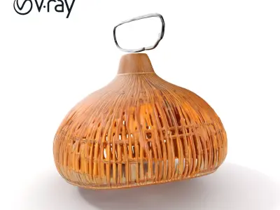 Wicker Pendant Lamp Model Pack with Detailed Textures Low-poly 3D model
