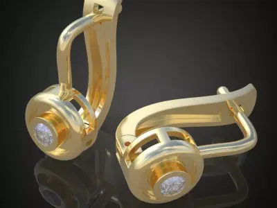 Earring 3D model 3D printable model 0113-35 3D print model