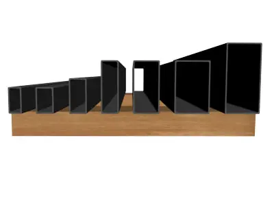 083in Wall Rectangle Ornamental Tube 3D model