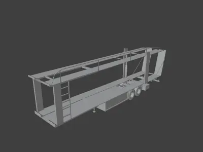 CAR TRANSPORTER  HAULER TRUCK TRAILER LOW POLY  Low-poly 3D model