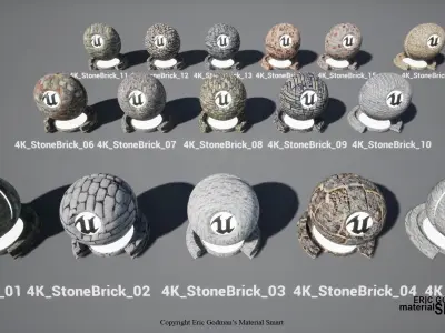 Stone Brick World Aligned Materials 3D model