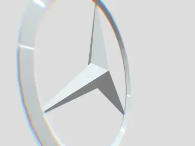 Mercedes benz 3d Logo and Car Symbol silver 3D model