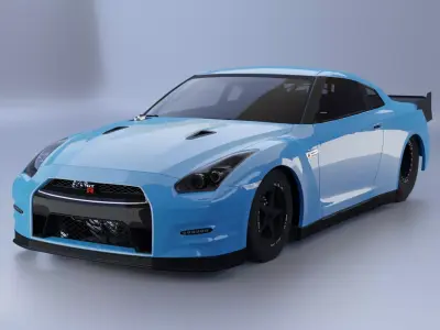 Nissan GTR Drag Racing Car Low-poly 3D model