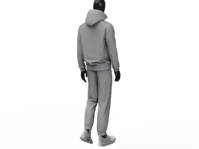 Men tracksuit sport clothing hoodie sweatpants 3D model