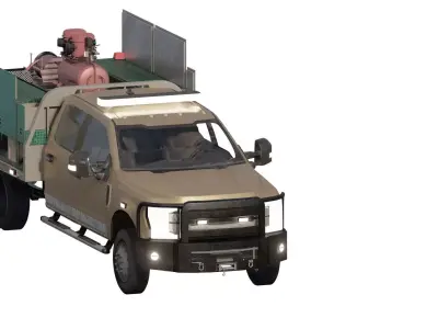 Detailed rescue truck with equipment and interior 3D model