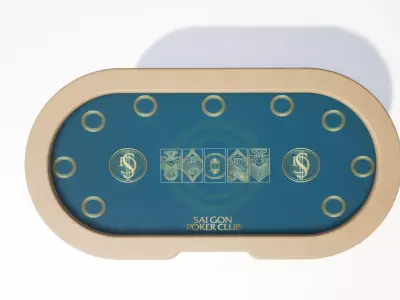 POKER TABLE Low-poly 3D model